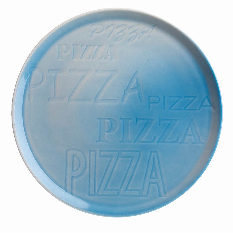 Pizzateller Cinzia, aus blauem Porzellan, rund, 33 cm Ø