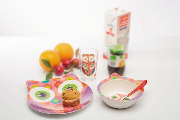 3 tlg. Kindergeschirr BOOBY, diverse Motive, bestehend aus Teller, Müslischüssel und Tasse - Porzellan aus Italien 