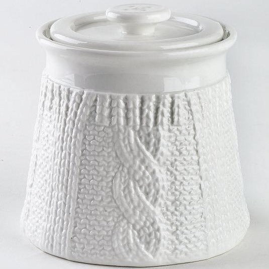 Vorratsdose aus Porzellan, aus der Serie Pullover, 500 ml. Volumen - Porzellan aus Italien 