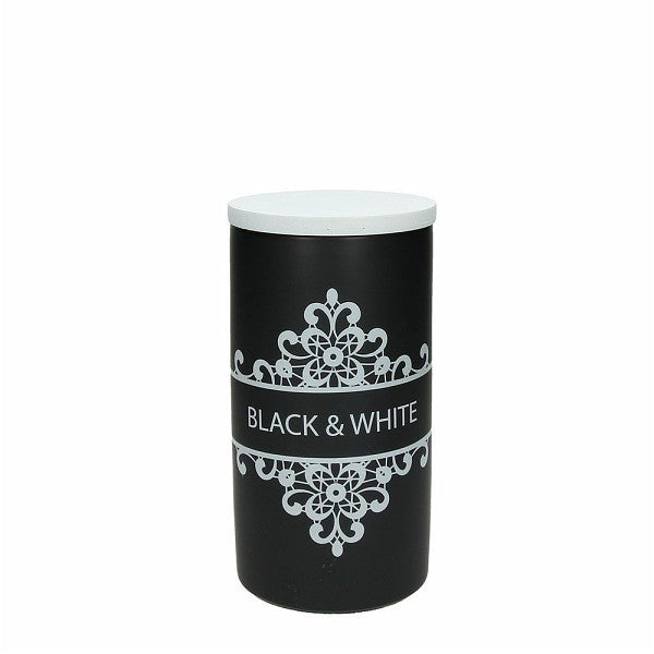 Black & White, rechteckige/runde Porzellandose, verschiedene Größen - Porzellan aus Italien 