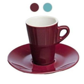 6er Set Espressotasse Mara, versch. Farben, mit Untertasse, Keramik - Porzellan aus Italien 