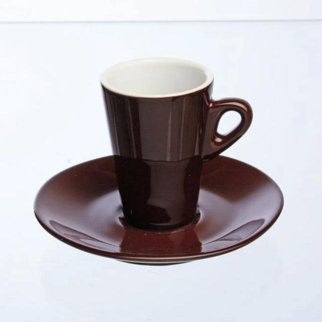 6er Set Espressotasse Mara, versch. Farben, mit Untertasse, Keramik - Porzellan aus Italien 