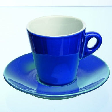 4er Set Kaffeetasse Mara, versch. Farben, mit Untertasse, Keramik - Porzellan aus Italien 
