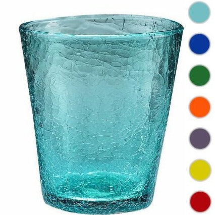 6er Set Wasserglas KOLORS, versch. Farben, mundgeblasen, 310 ml. - Porzellan aus Italien 