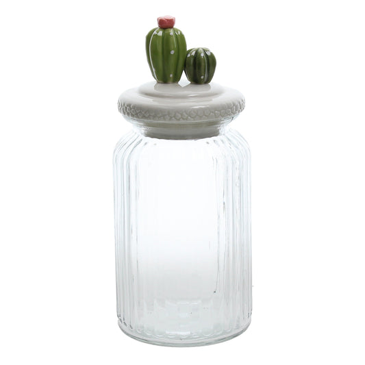 Vorratsdose Kaktus, 11 x 26 cm, transparent - Porzellan aus Italien 