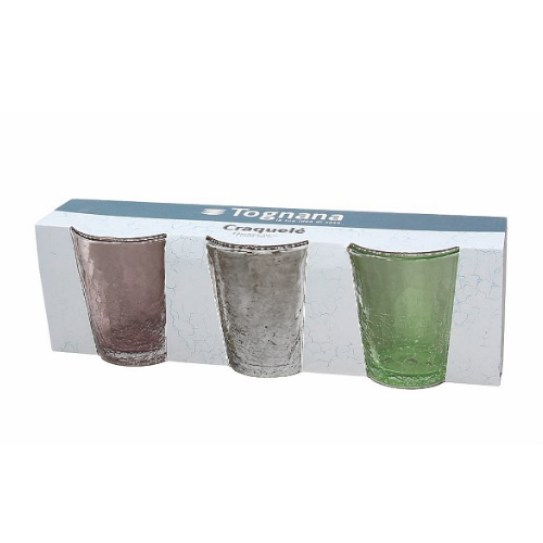 Verpackung 3er Set Wasserglas KOLORS, multicolor, 310 ml. Volumen - Porzellan aus Italien