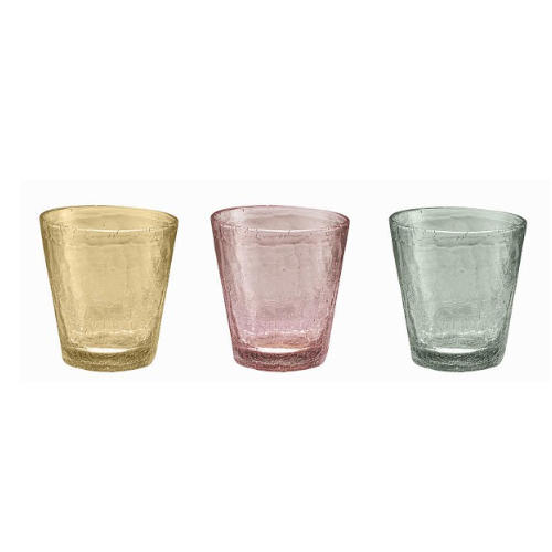 3er Set Wasserglas KOLORS, multicolor, 310 ml. Volumen - Porzellan aus Italien