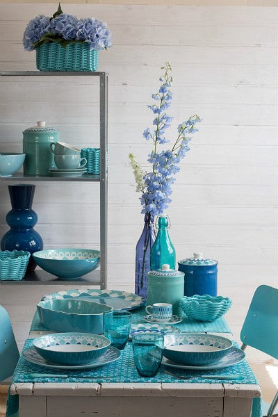Vorratsdose Blueapp aus blauer Keramik, 1,54 Liter Volumen - Porzellan aus Italien 