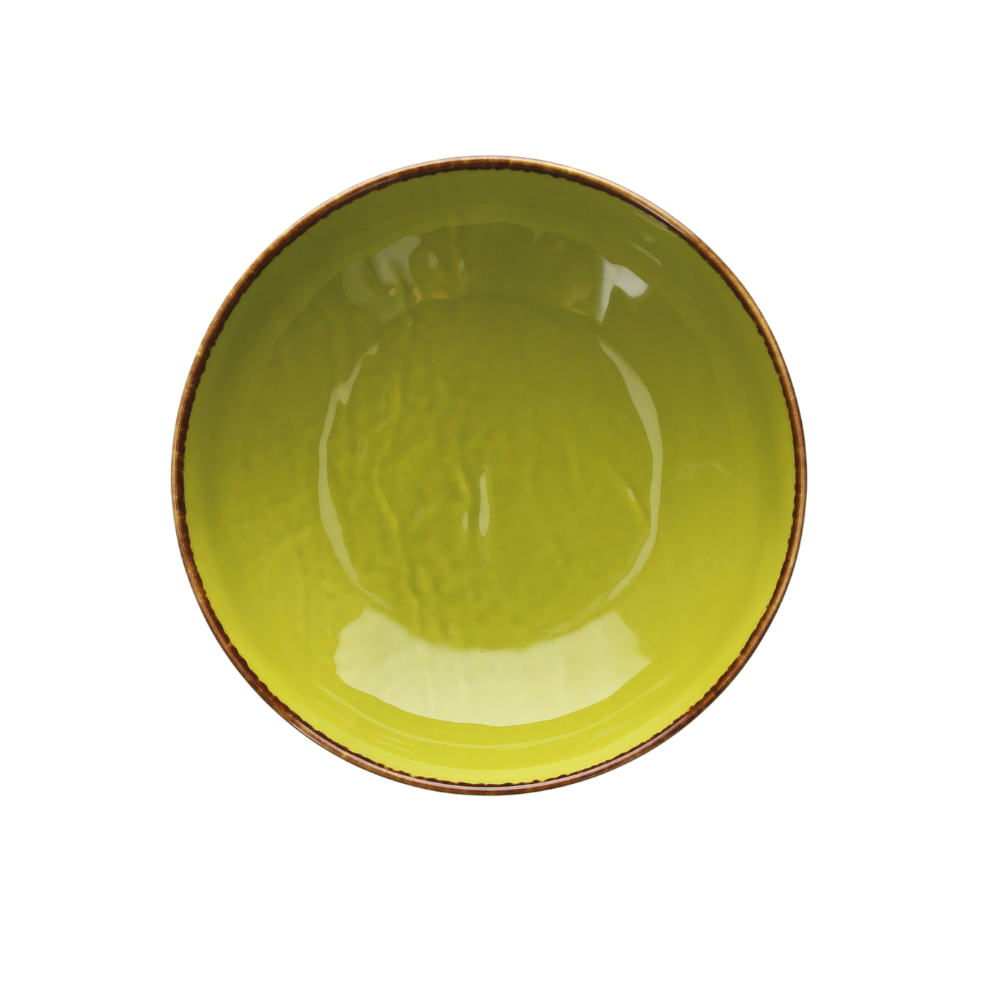 Salatschüssel VULCANIA in grün, 20 cm Ø, Obenansicht - Porzellan aus Italien