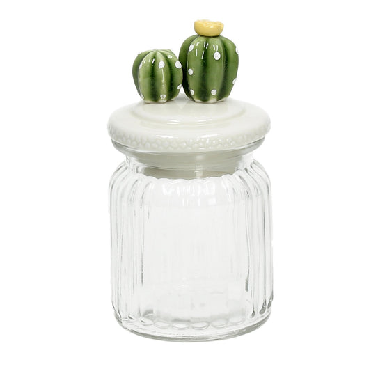 Vorratsdose Kaktus, zwei Modelle, 8x15 cm, transparent - Porzellan aus Italien 