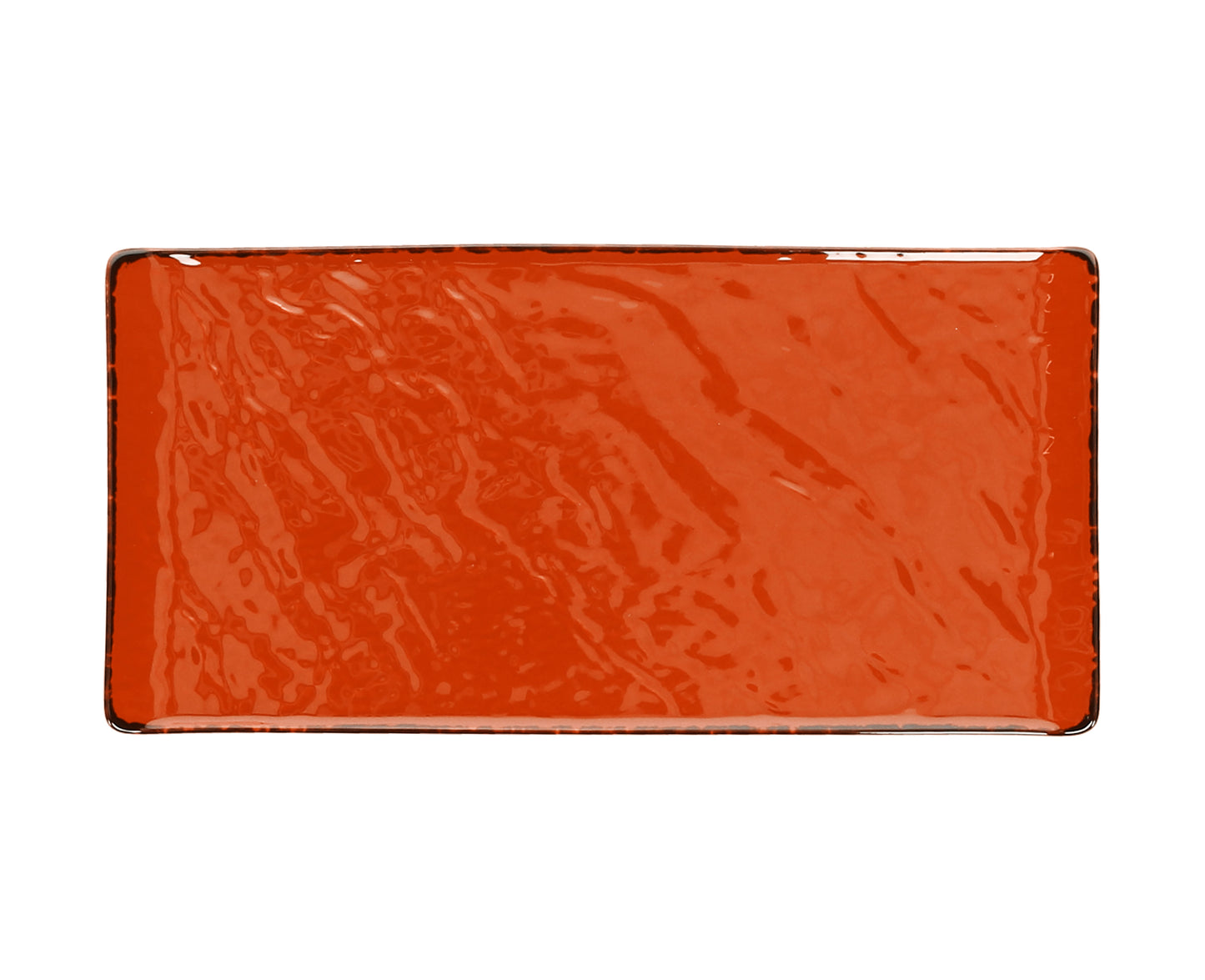 Servierteller / Servierplatte VULCANIA aus Porzellan, 30 x 15 cm, orange - Porzellan aus Italien